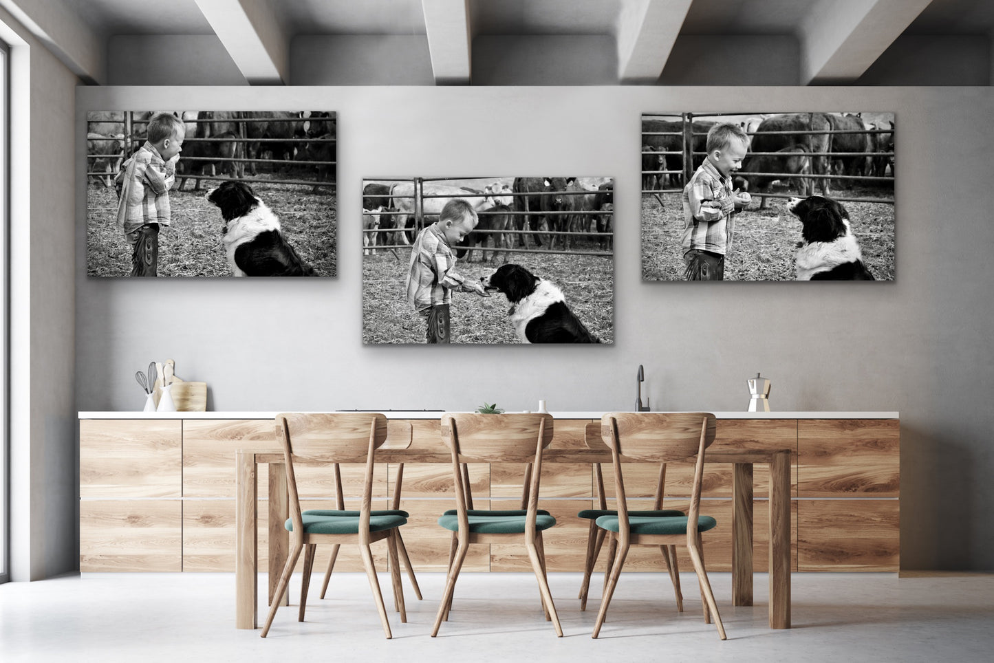 Matte Print, Boy and Dog #3