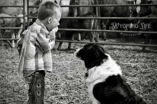 Matte Print, Boy and Dog #1